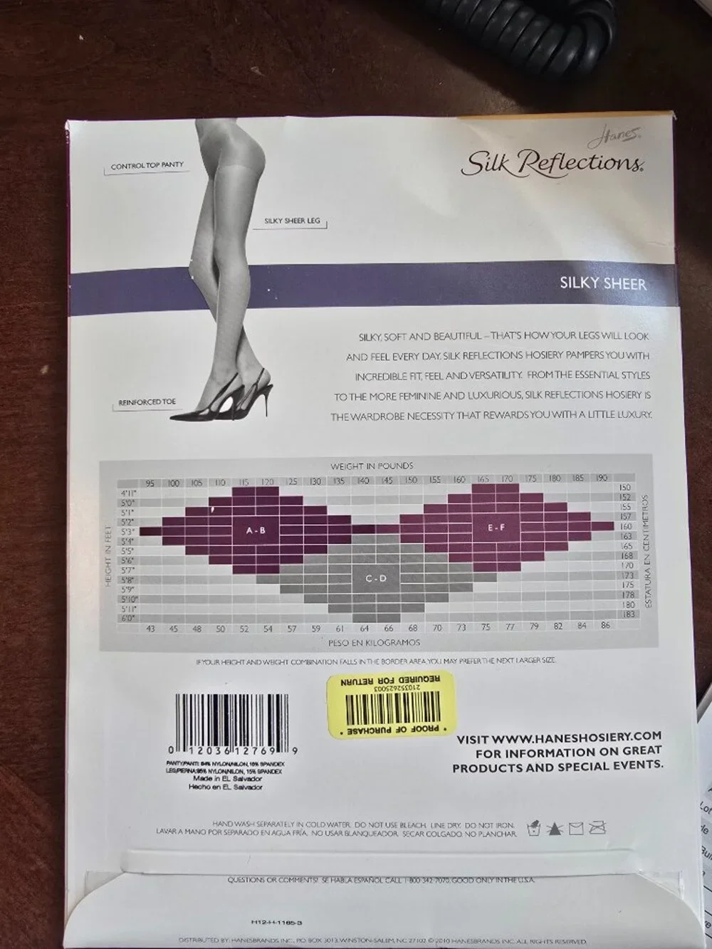Hanes Silk Reflections Pantyhose Control Top Barely Black Size AB New Macy's